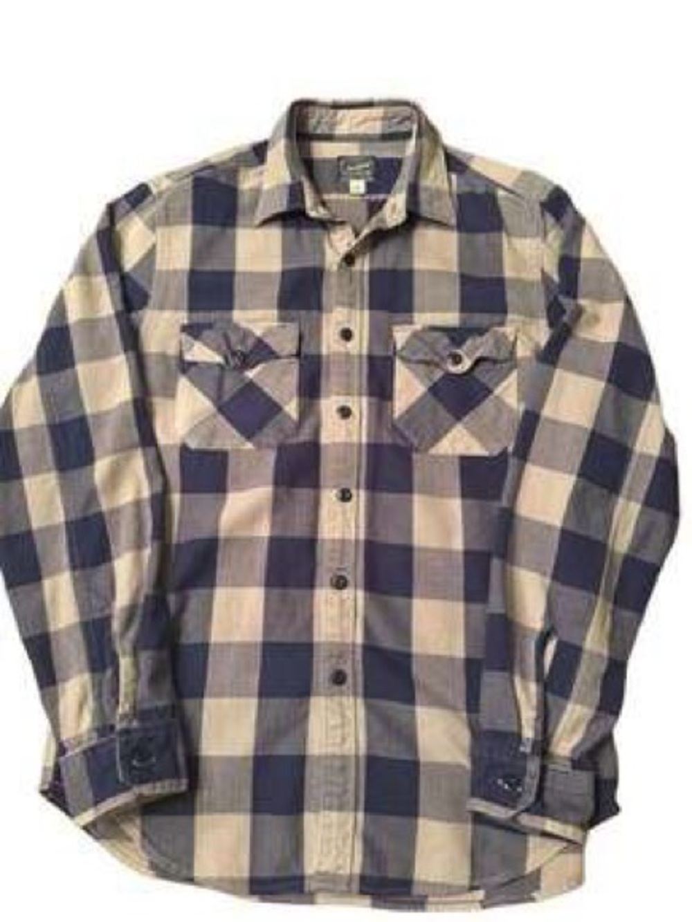 J. Crew Navy and Cream Check Button-Down Shirt